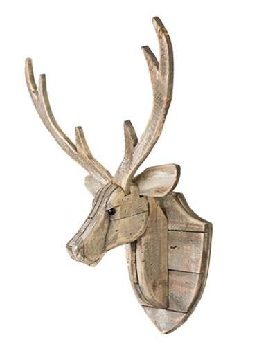 Recycled Wood Deer Head Wall